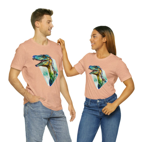 Stained Glass Velociraptor - Short Sleeve Tee